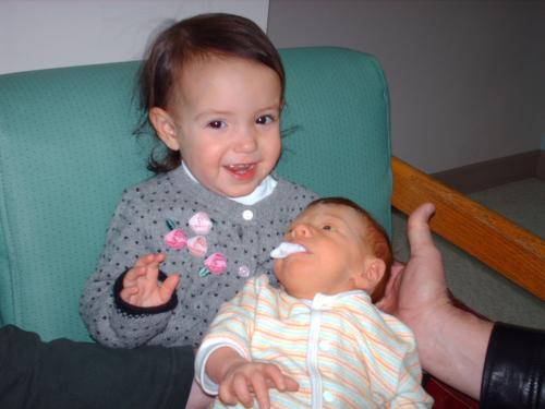 Toren throwing up on Gracie