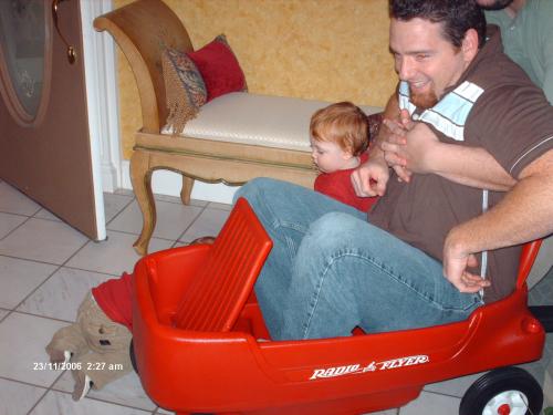 Jake is hefting Kyle out