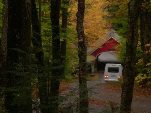 mom leaving on the bus at flume