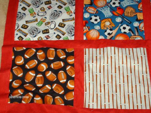 Sports quilt for Toren 5th bday