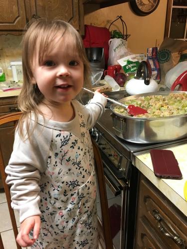 Abby makes the dressing