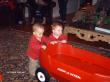 Tyler & Toren pushing the wagon